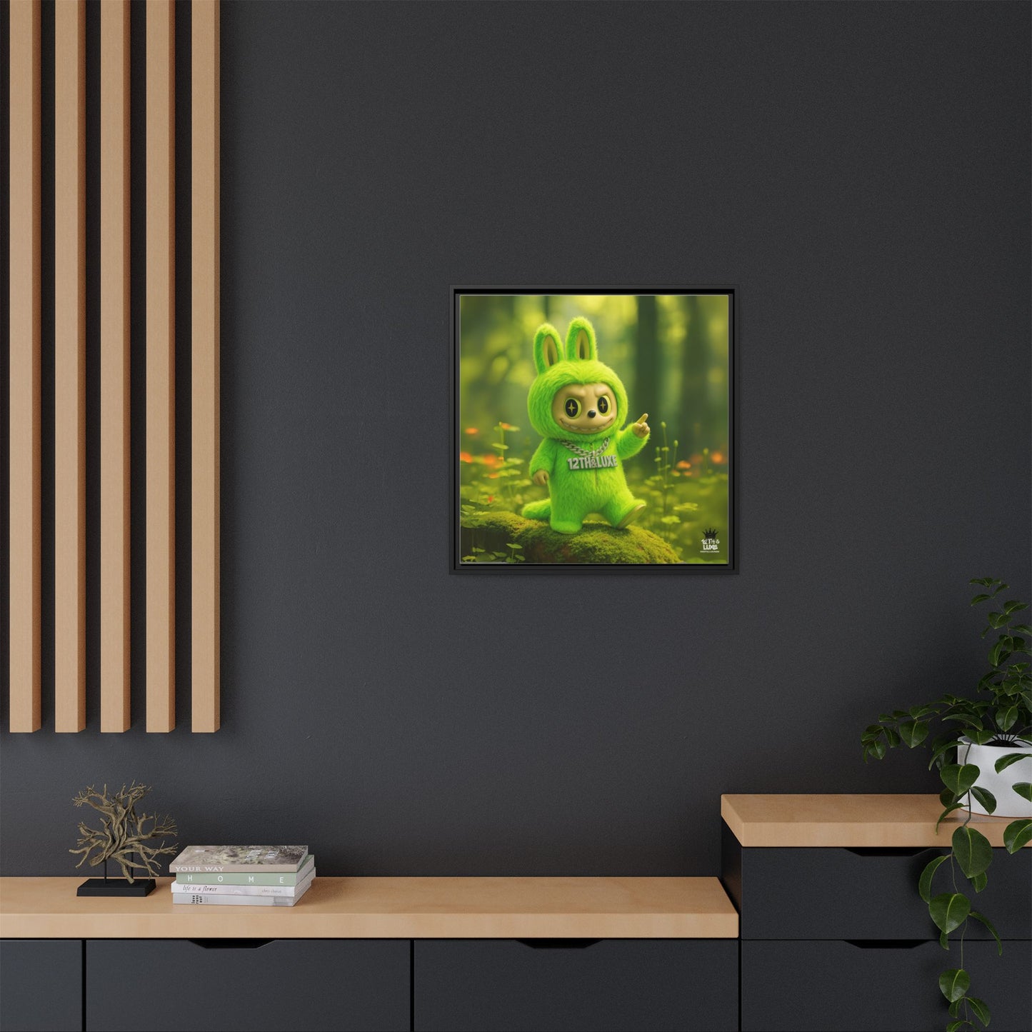 Plush Monster Green - Canvas Art