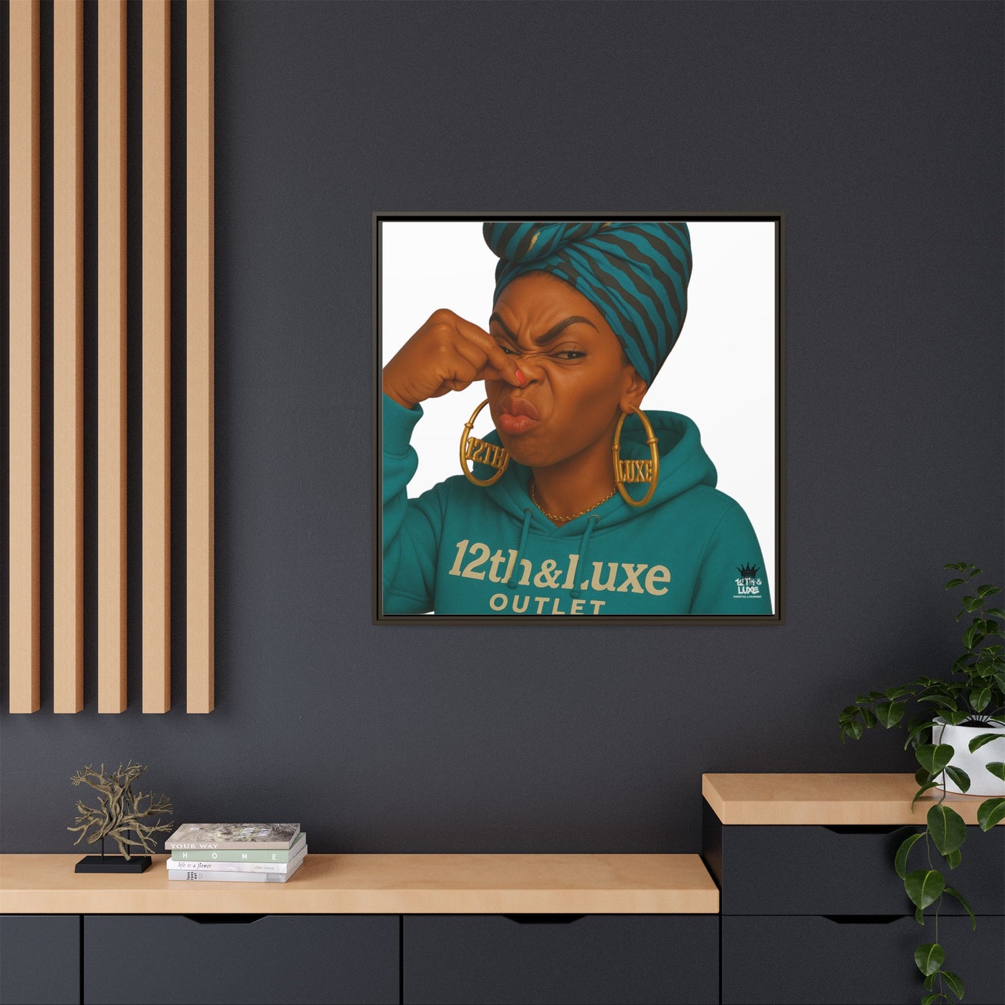 Funky Face Blue- Canvas Art