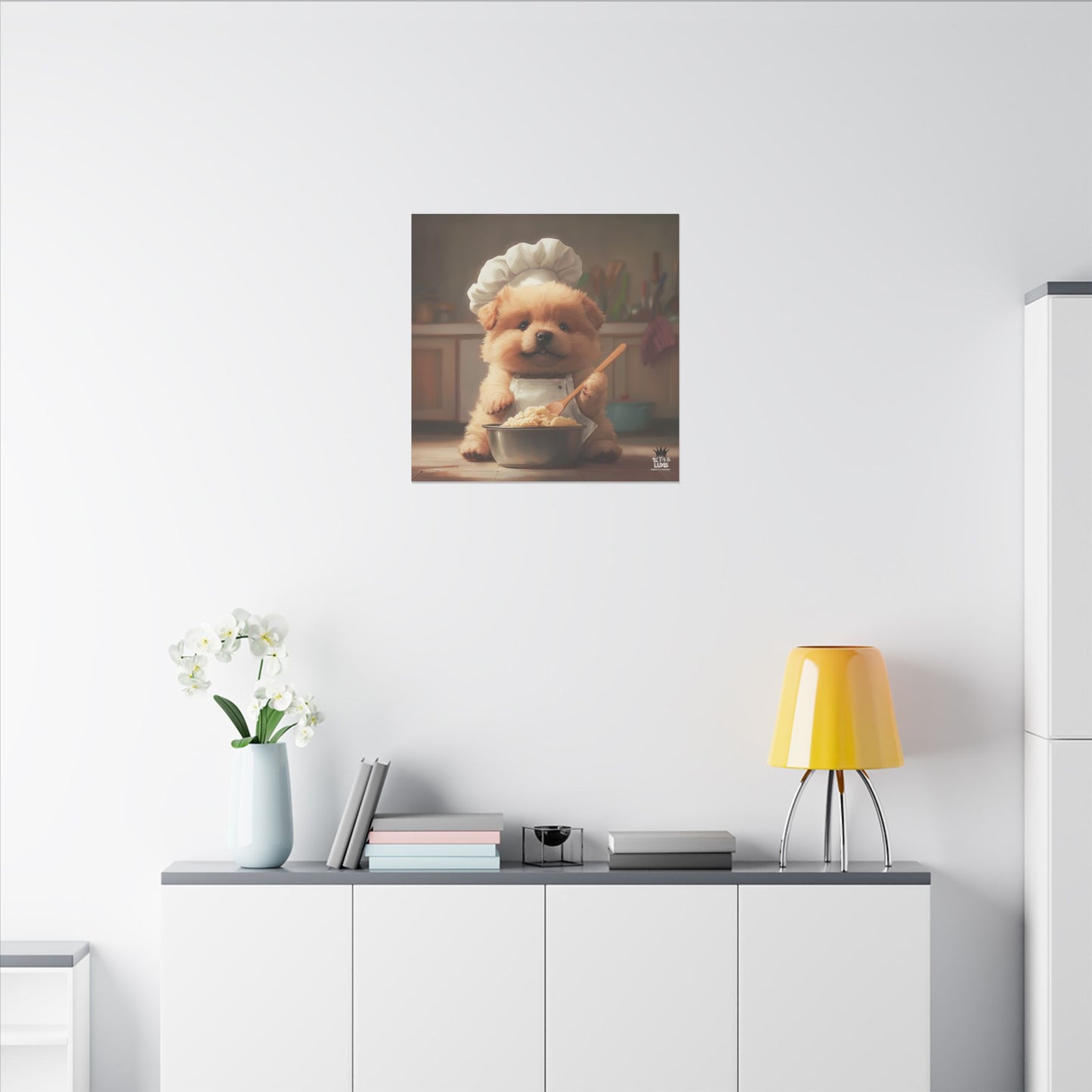 Chow Puppy Chef Canvas Art