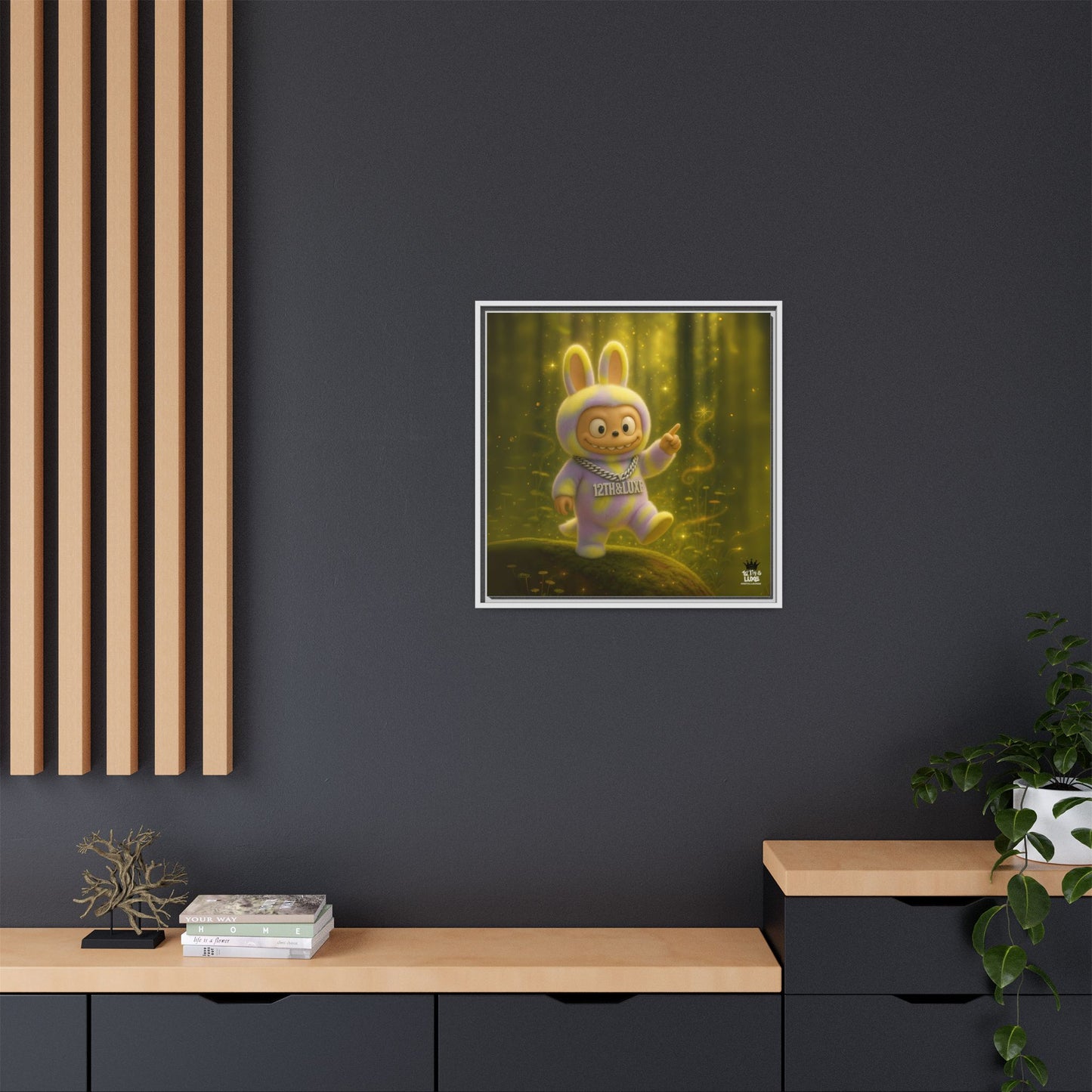 Plush Monster Purple/Yellow - Canvas Art