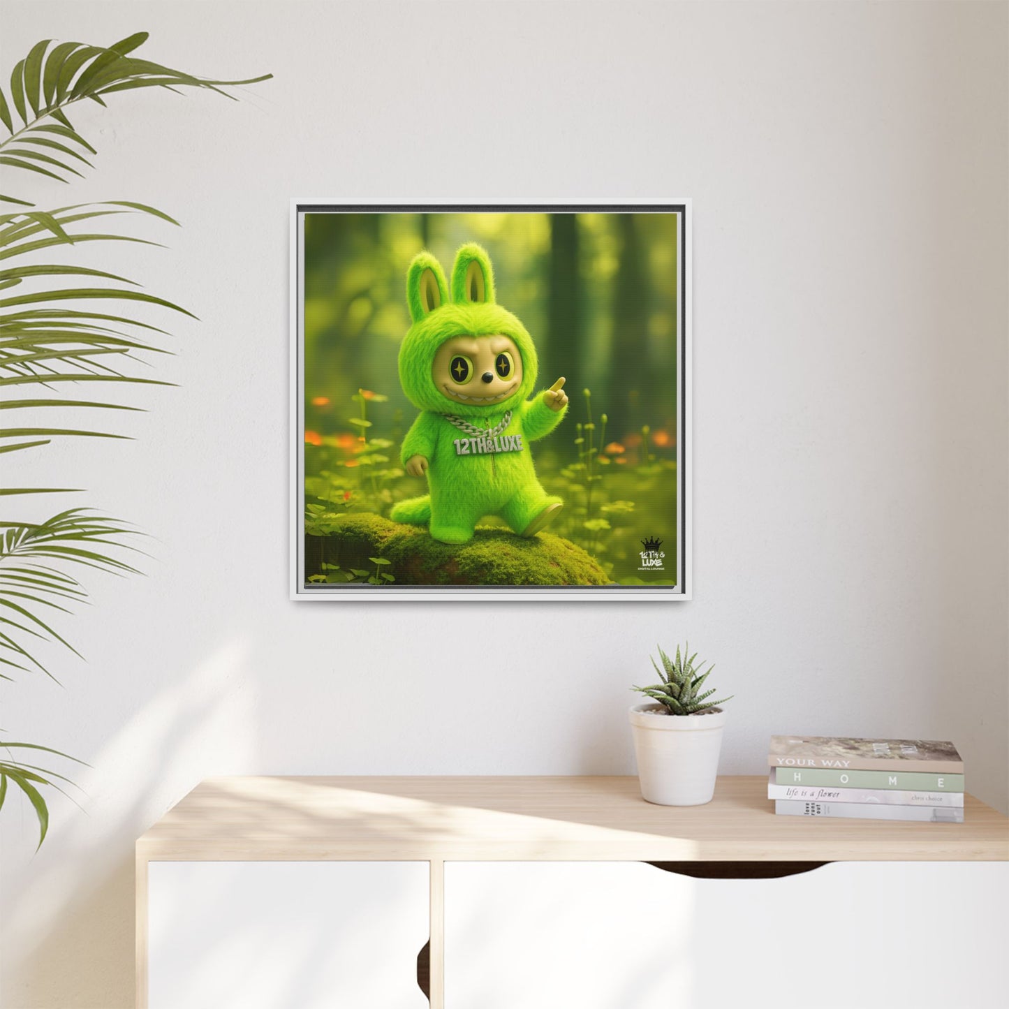 Plush Monster Green - Canvas Art