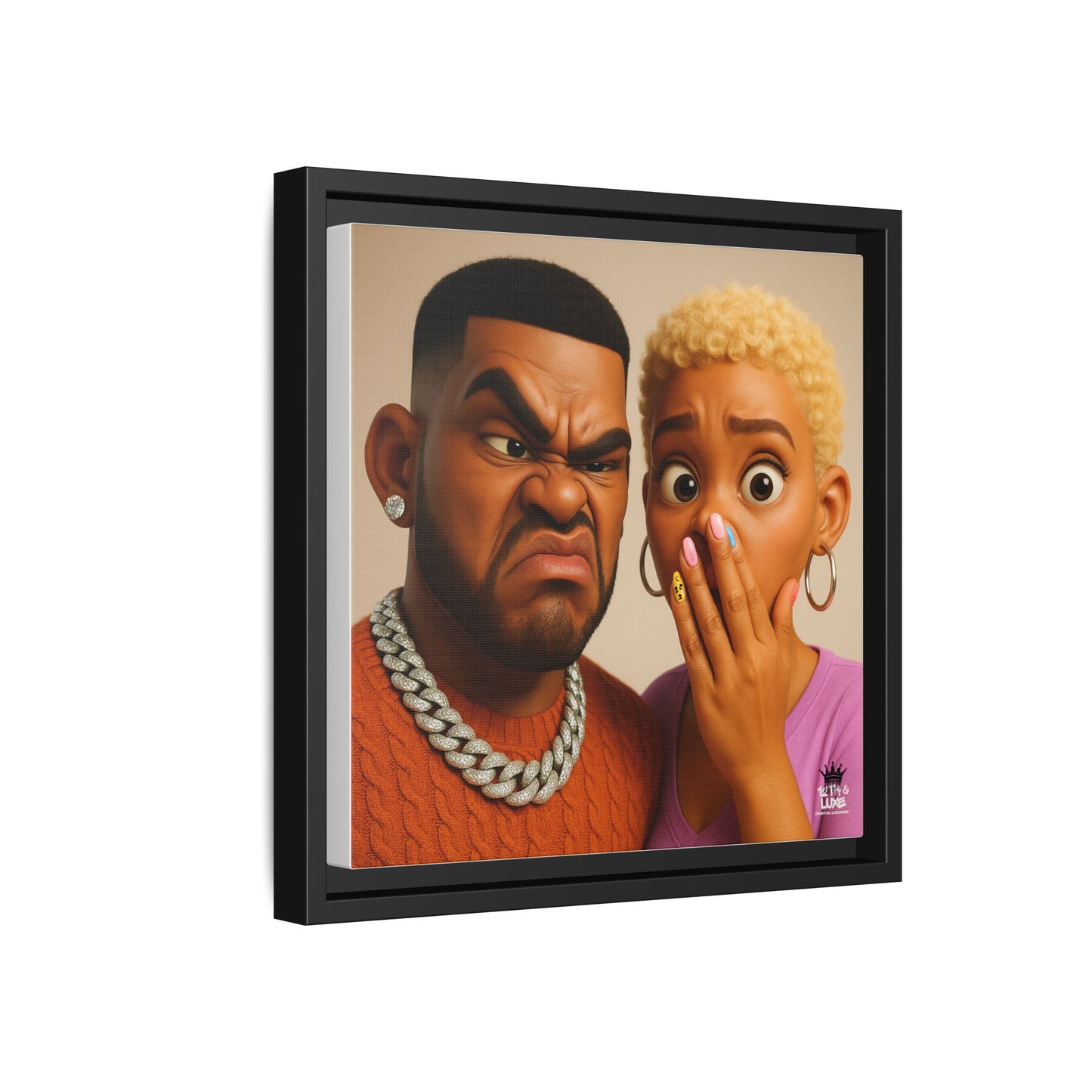 Funky Face Couple - Canvas Art