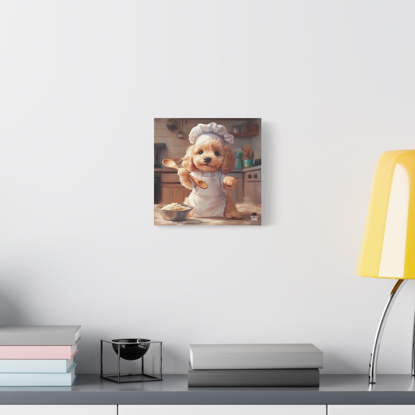 Goldendoodle Puppy Chef Canvas Art