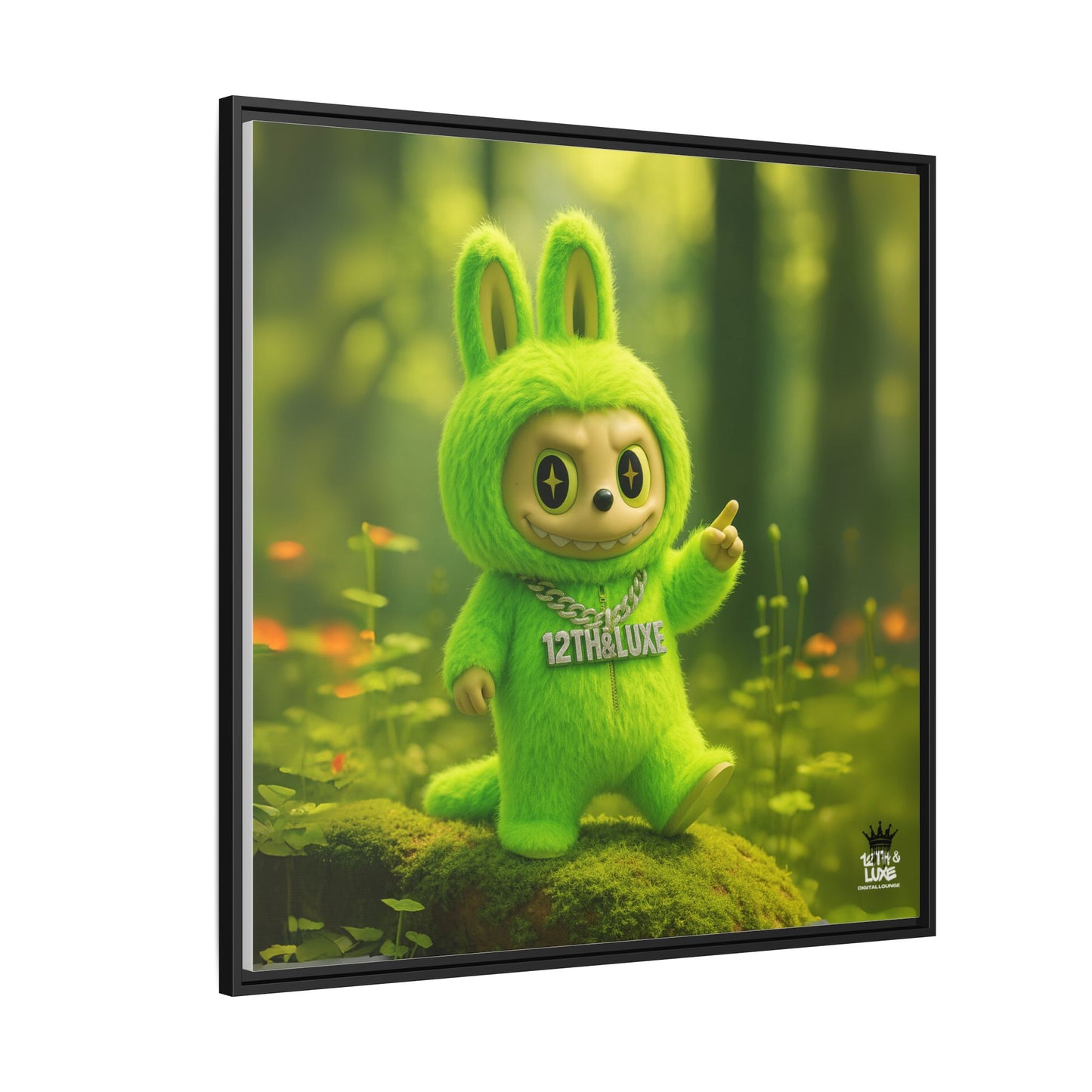Plush Monster Green - Canvas Art
