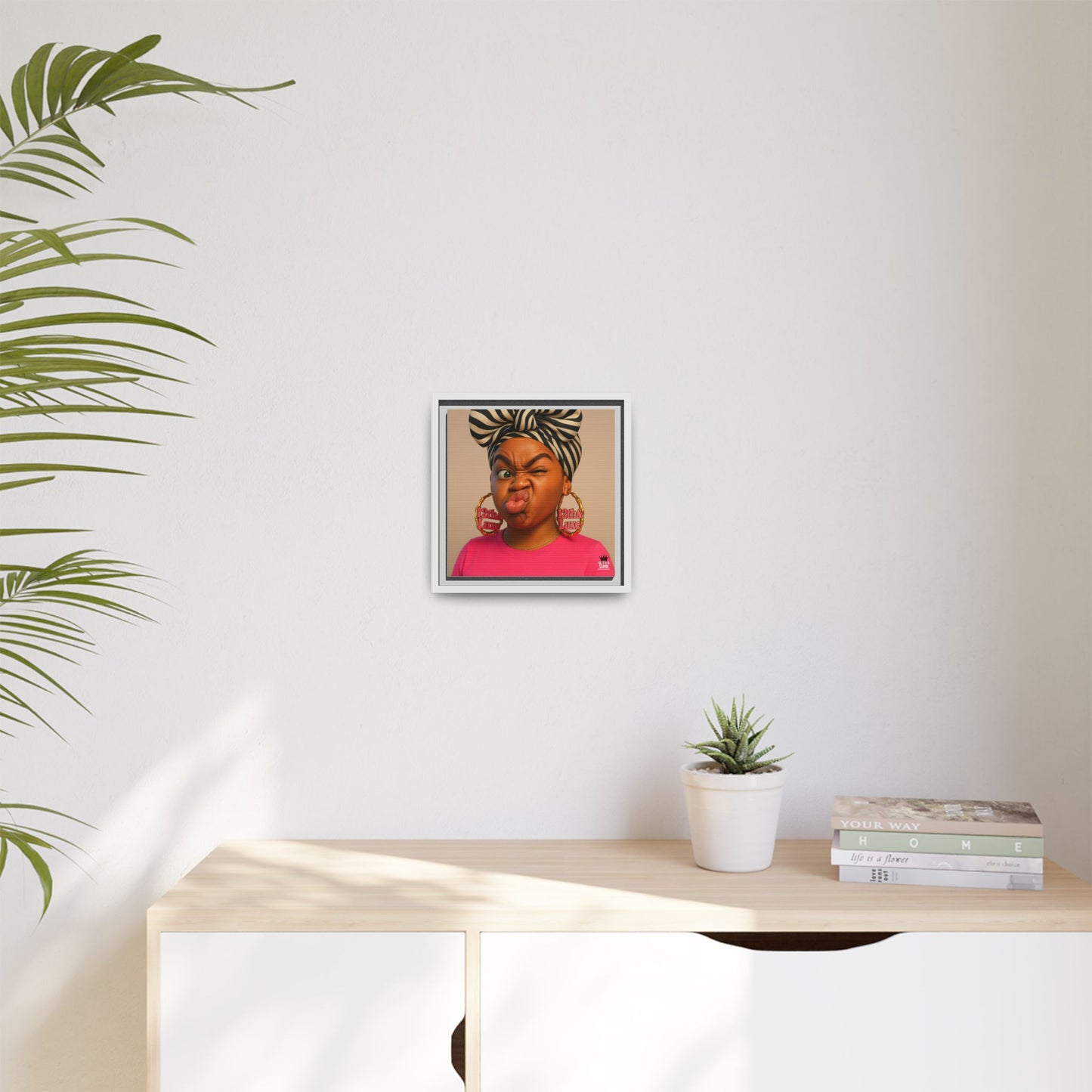 Funky Face Pink - Canvas Art