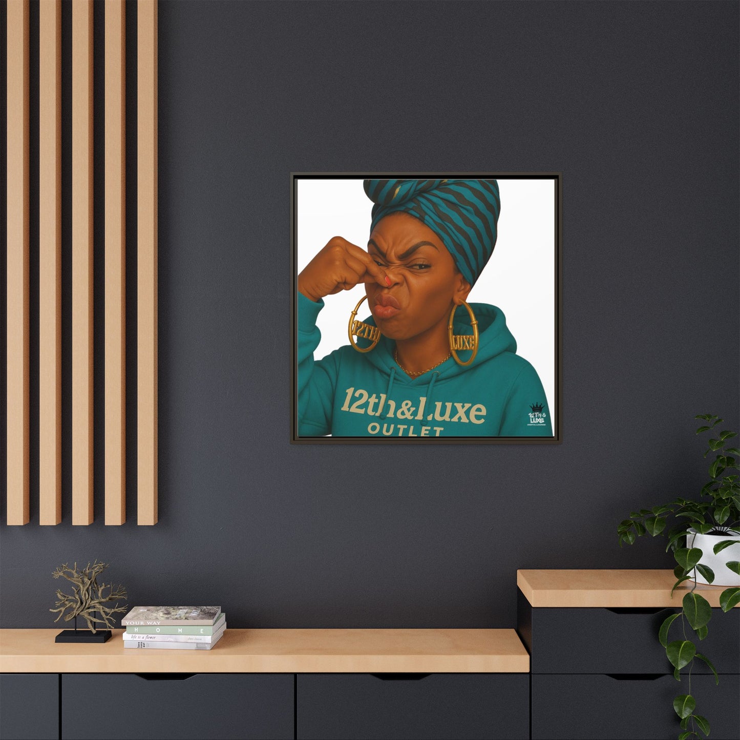 Funky Face Blue- Canvas Art