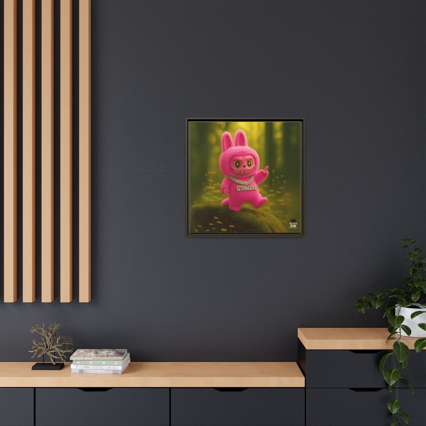 Plush Monster Pink- Canvas Art