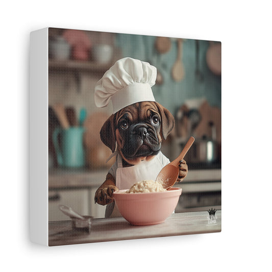 Bullmastiff Puppy Chef Canvas Art