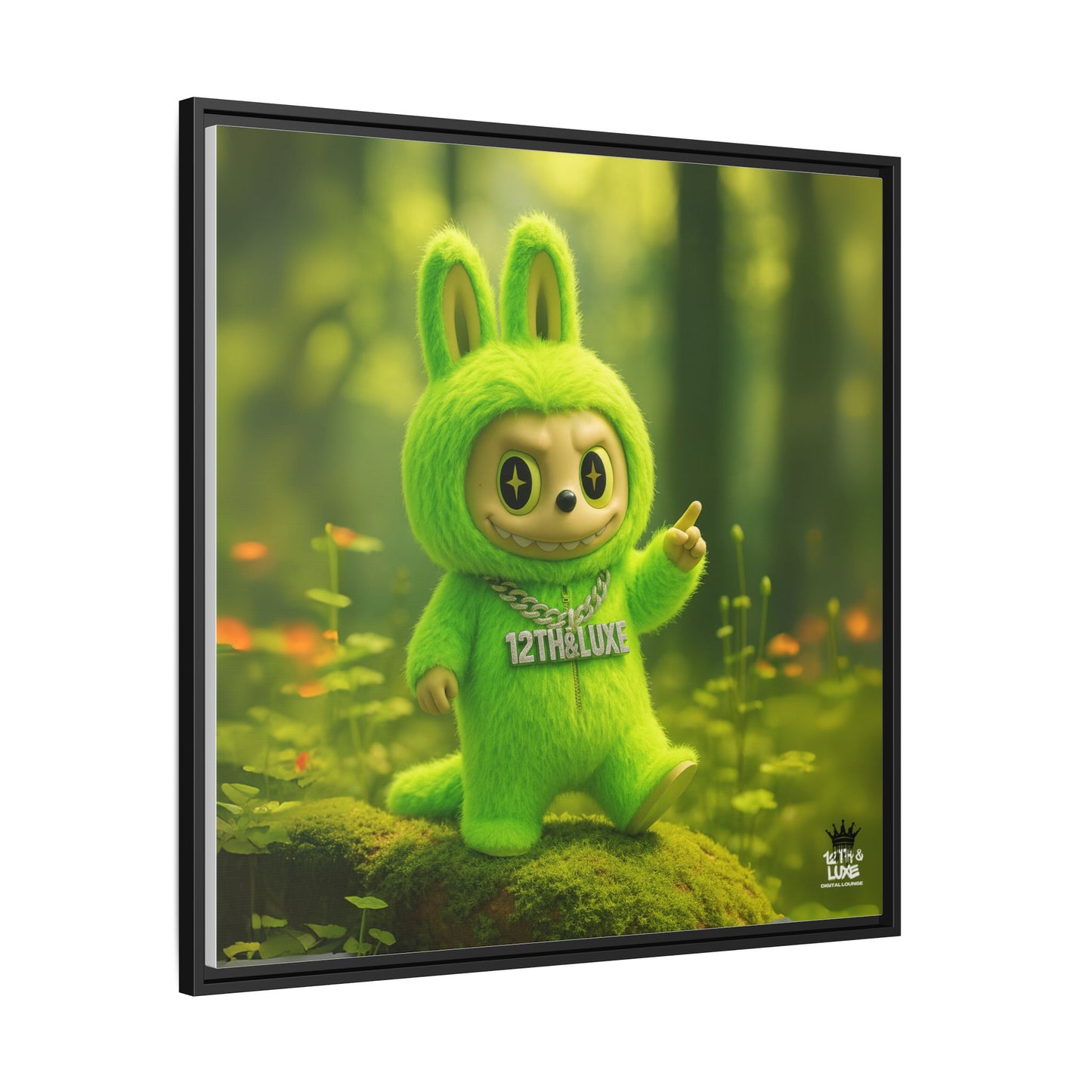 Plush Monster Green - Canvas Art