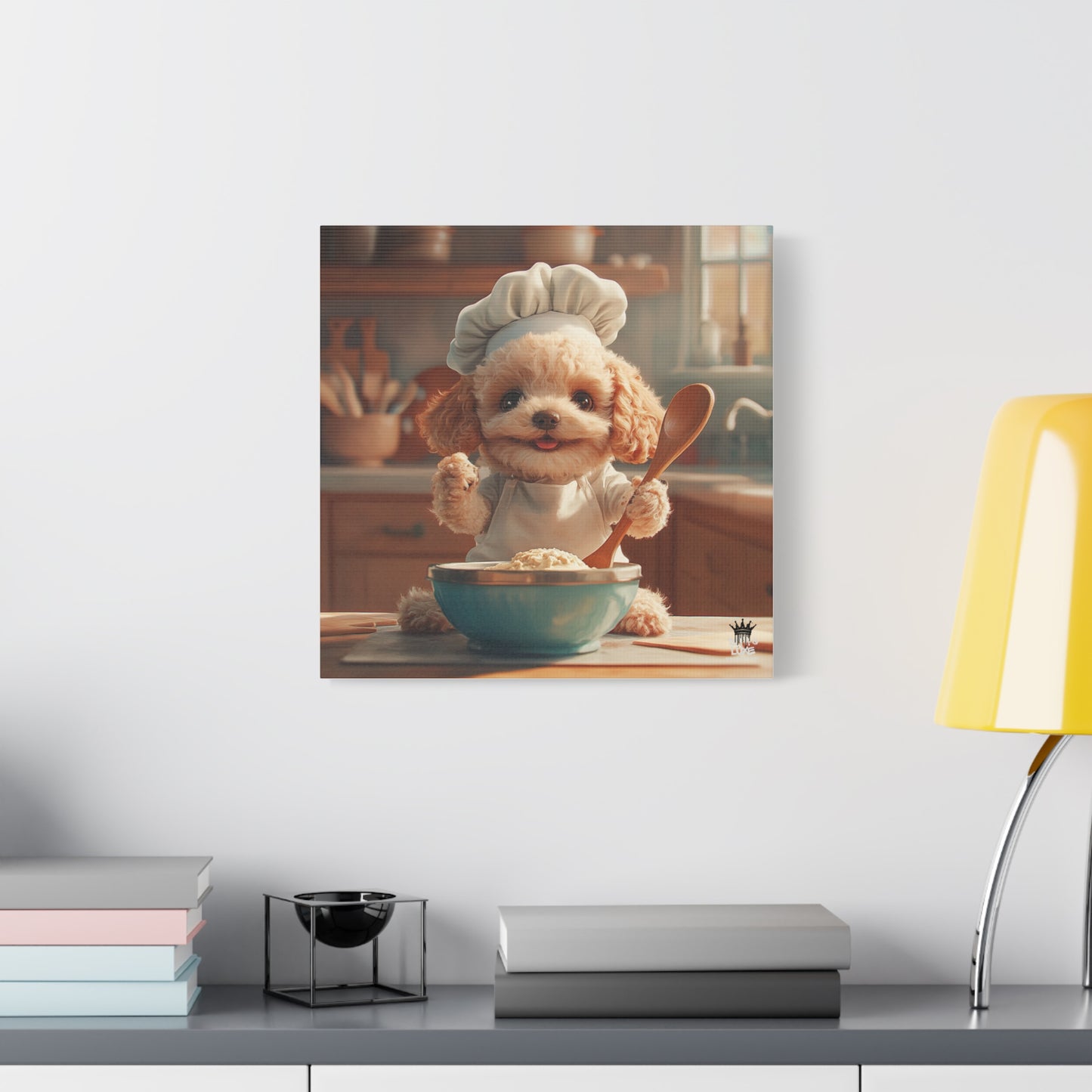 Poodle Puppy Chef Canvas Art