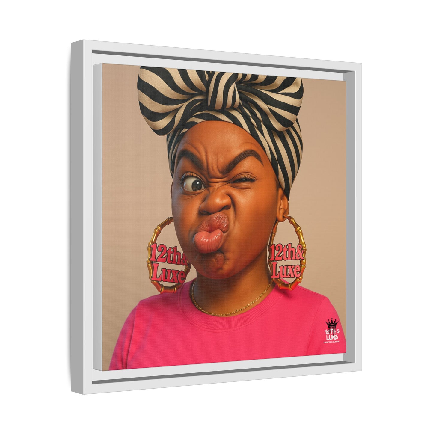 Funky Face Pink - Canvas Art