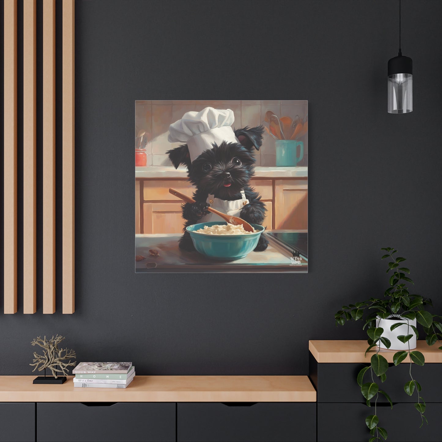 Russian Terrier Puppy Chef Canvas Art