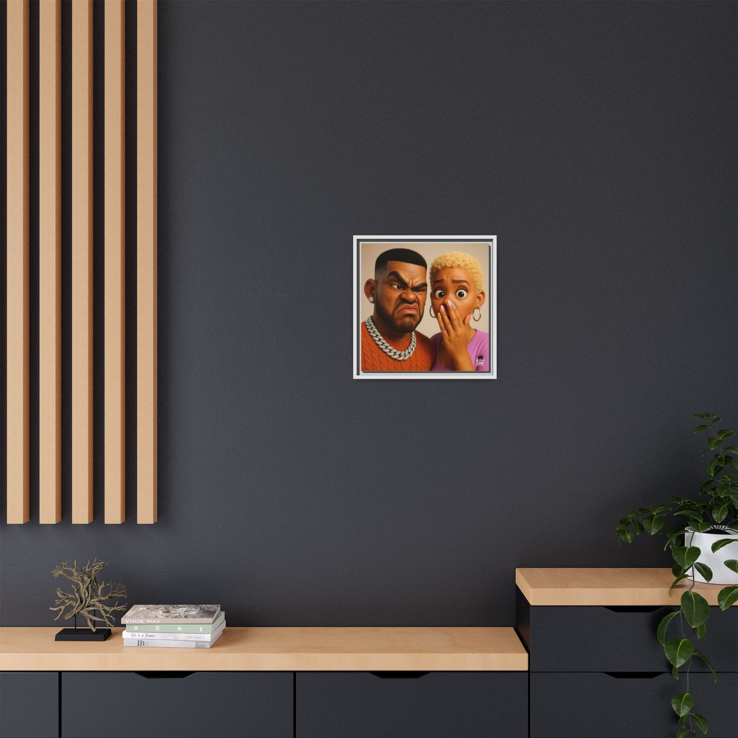 Funky Face Couple - Canvas Art