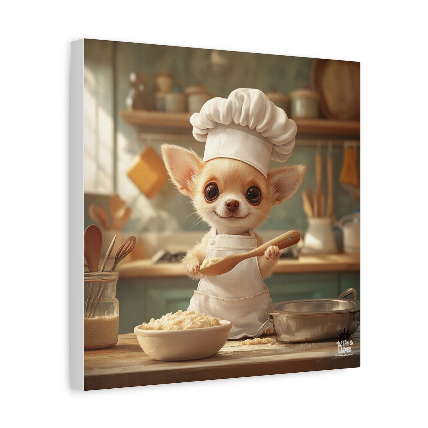 Chihuahua Puppy Chef Canvas Art