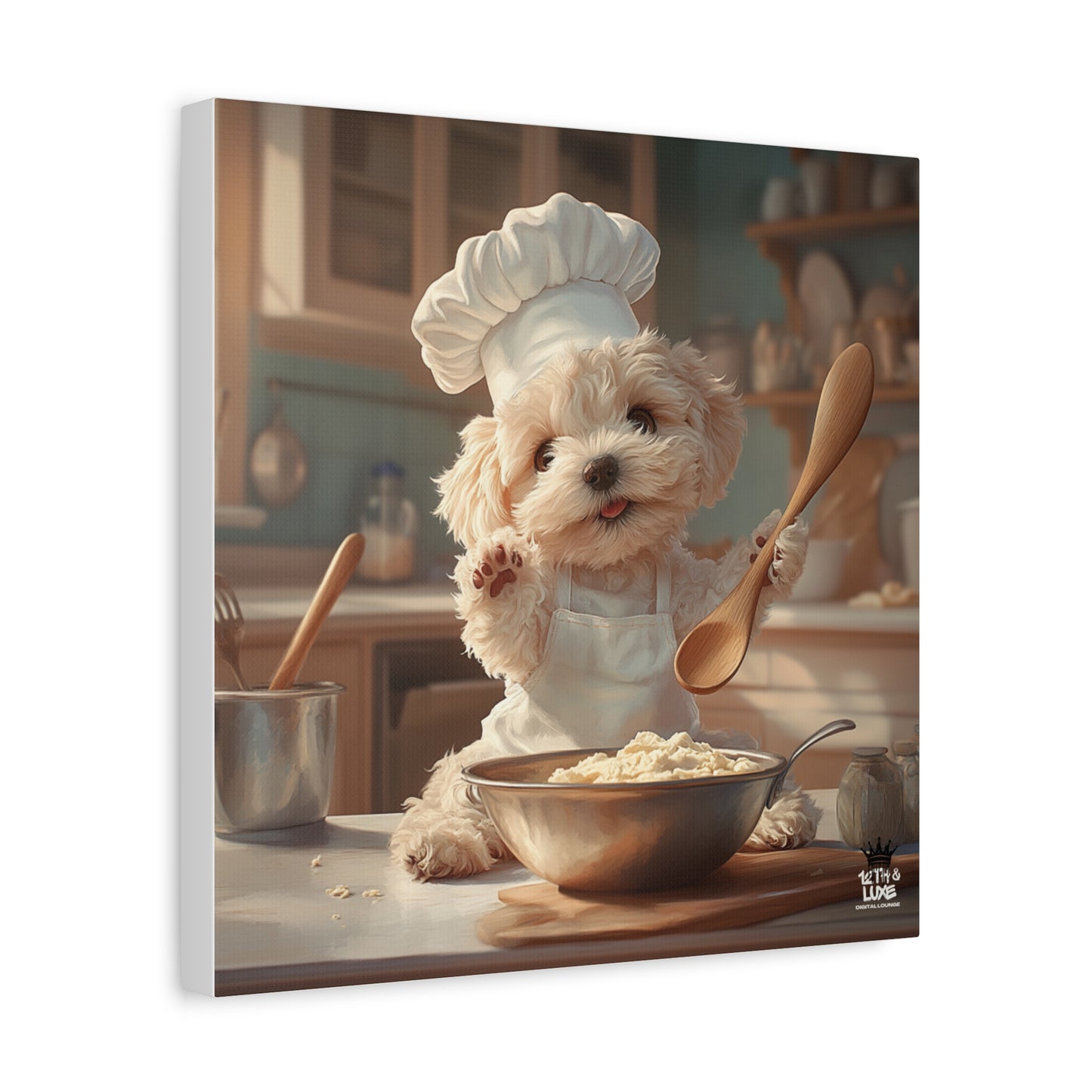 Maltipoo Puppy Chef Canvas Art