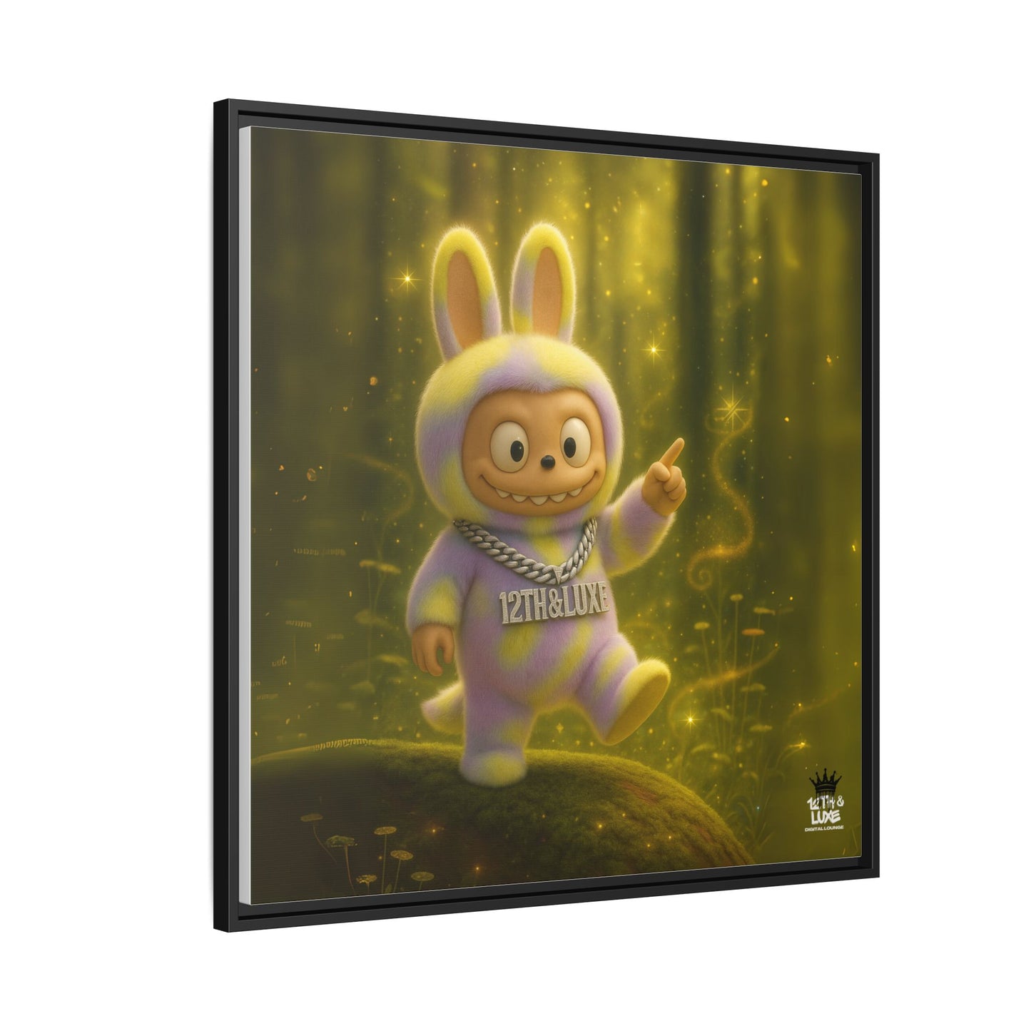 Plush Monster Purple/Yellow - Canvas Art