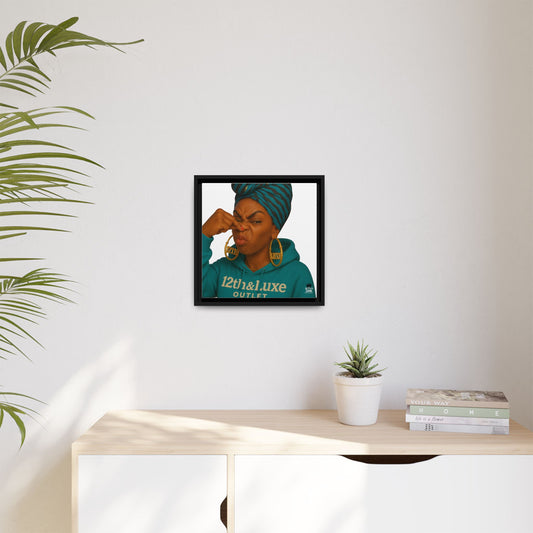 Funky Face Blue- Canvas Art