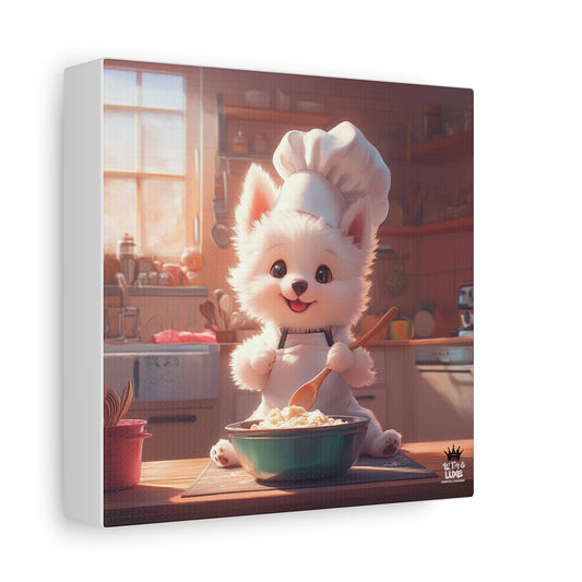 Samoyed Puppy Chef Canvas Art