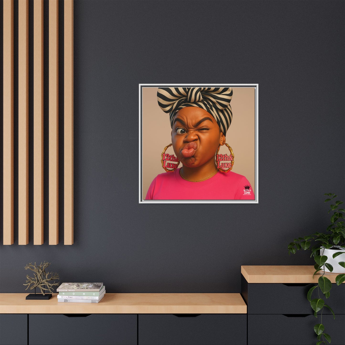 Funky Face Pink - Canvas Art