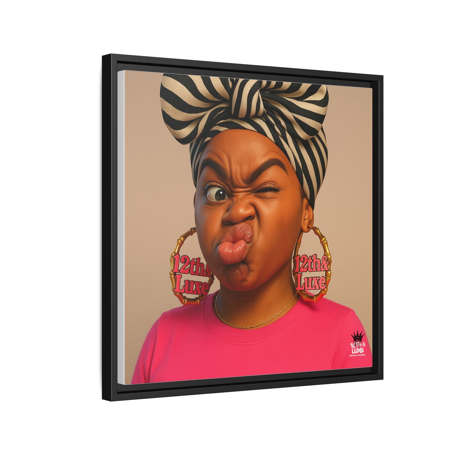 Funky Face Pink - Canvas Art