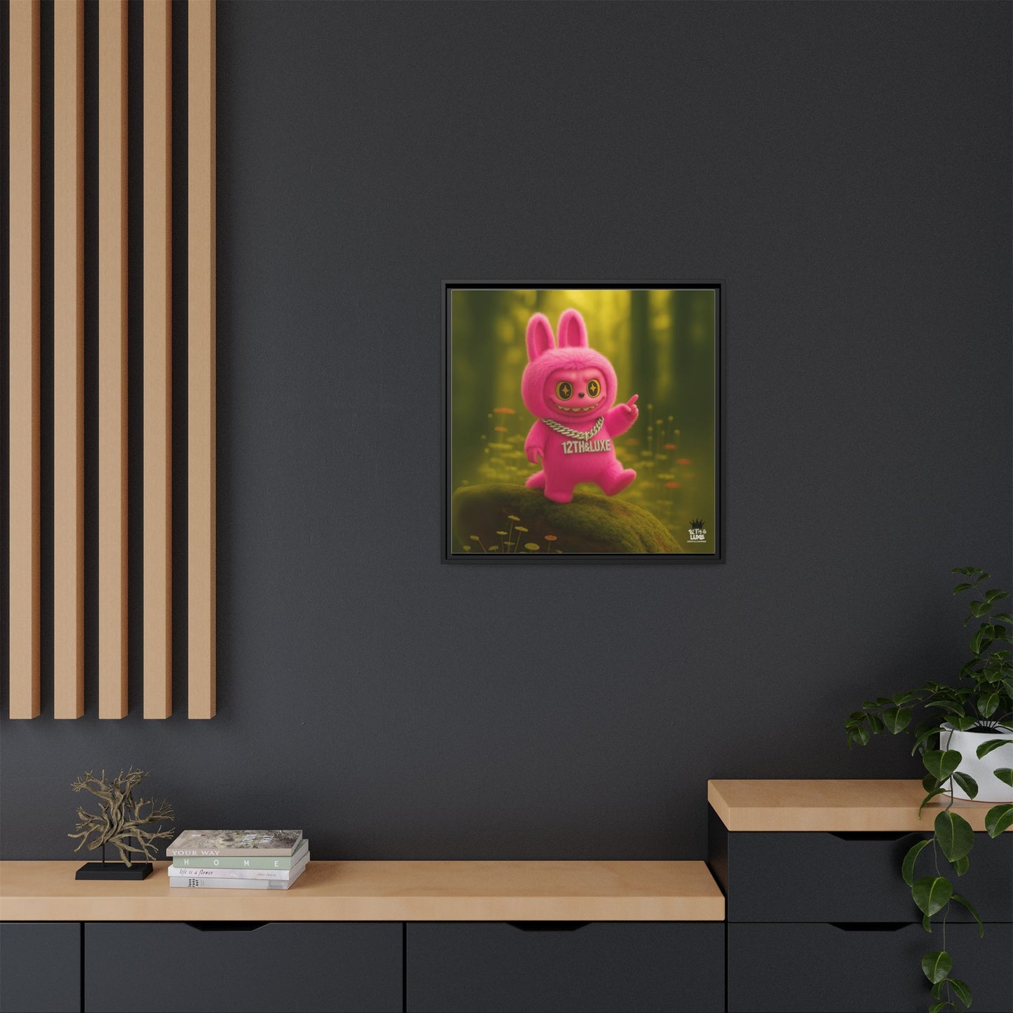 Plush Monster Pink- Canvas Art