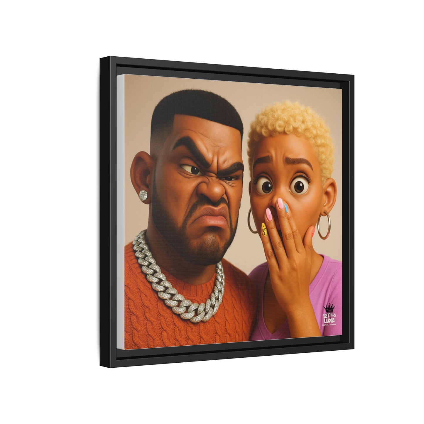 Funky Face Couple - Canvas Art
