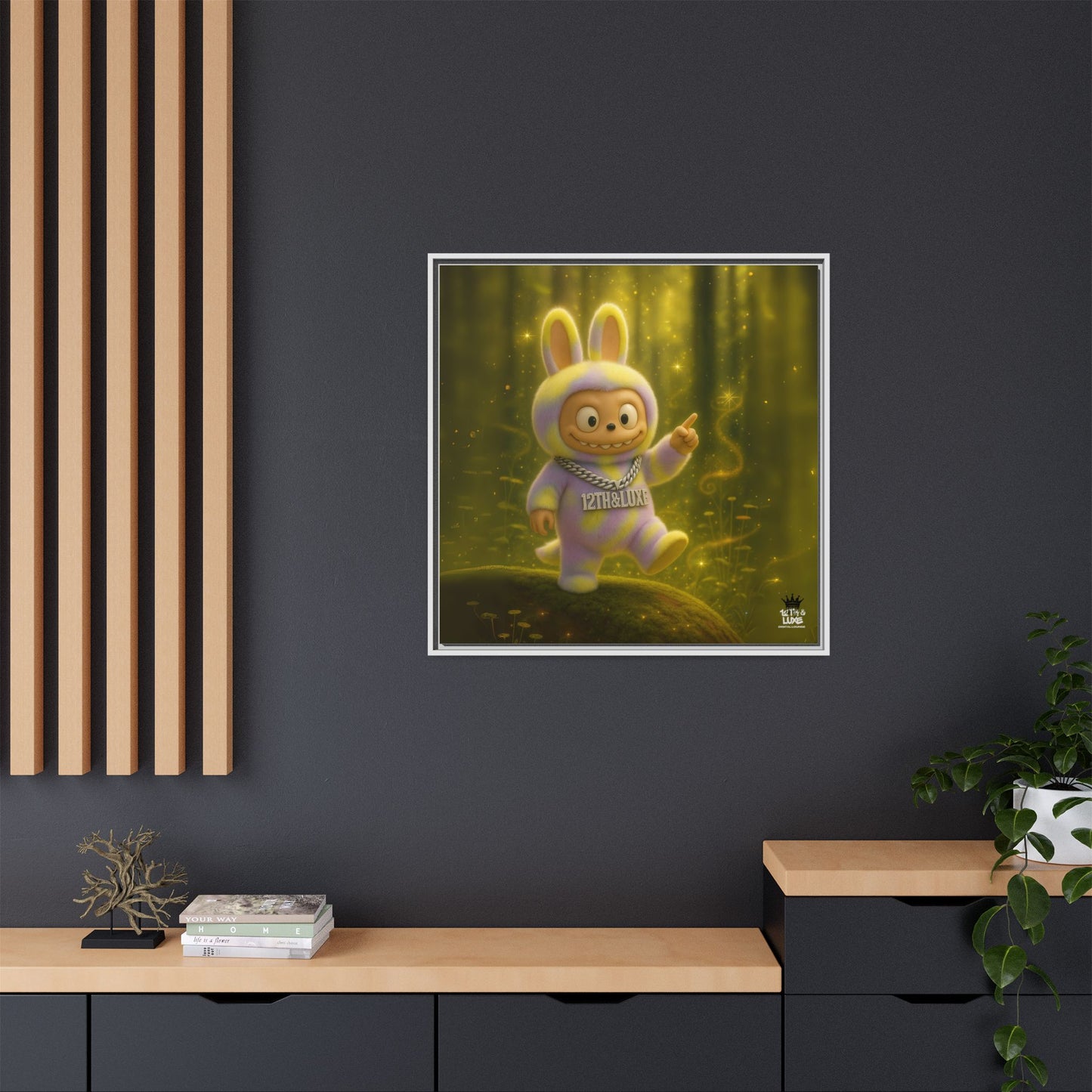 Plush Monster Purple/Yellow - Canvas Art