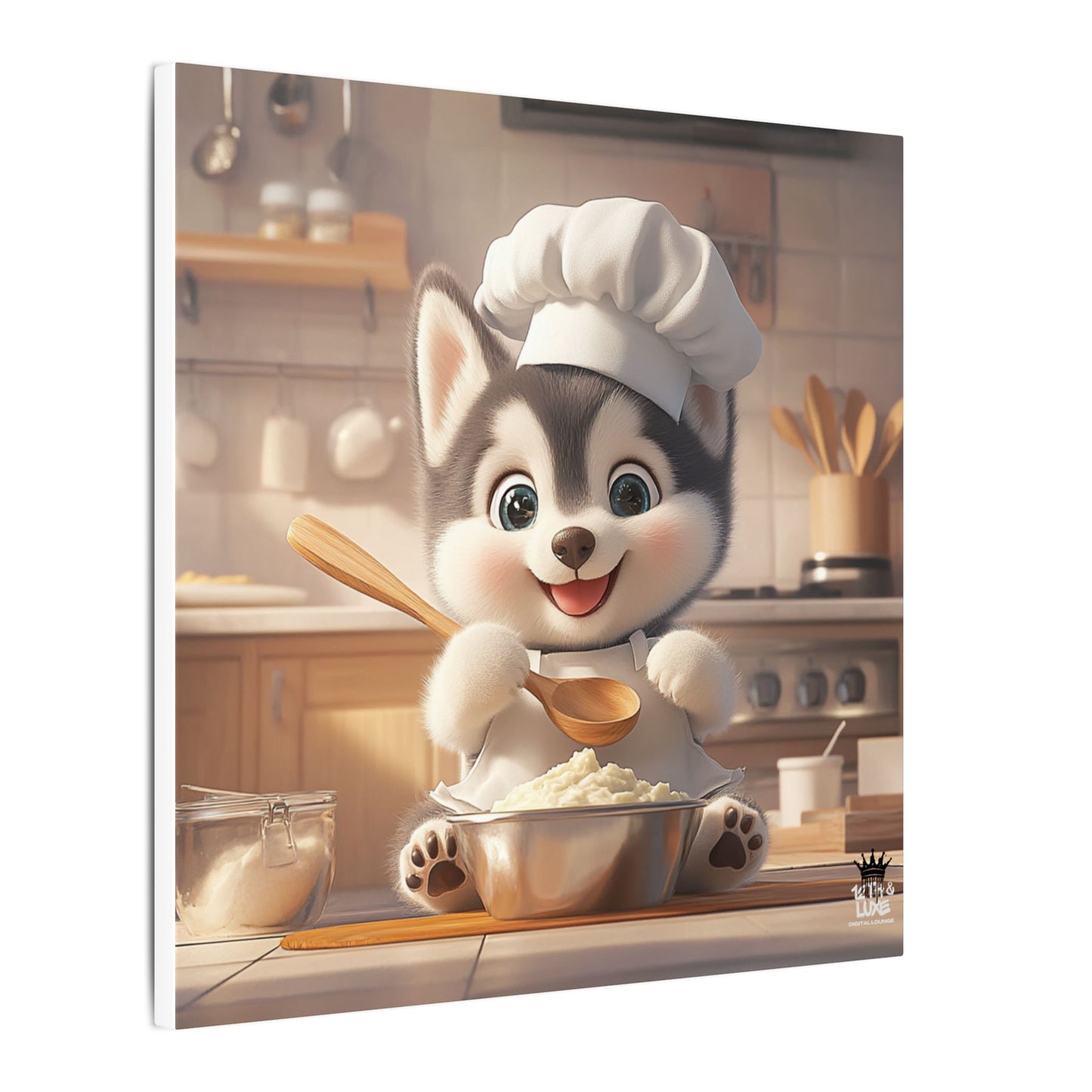 Siberian Husky Puppy Chef Canvas Art