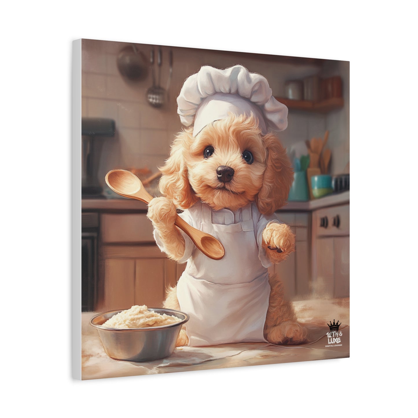Goldendoodle Puppy Chef Canvas Art