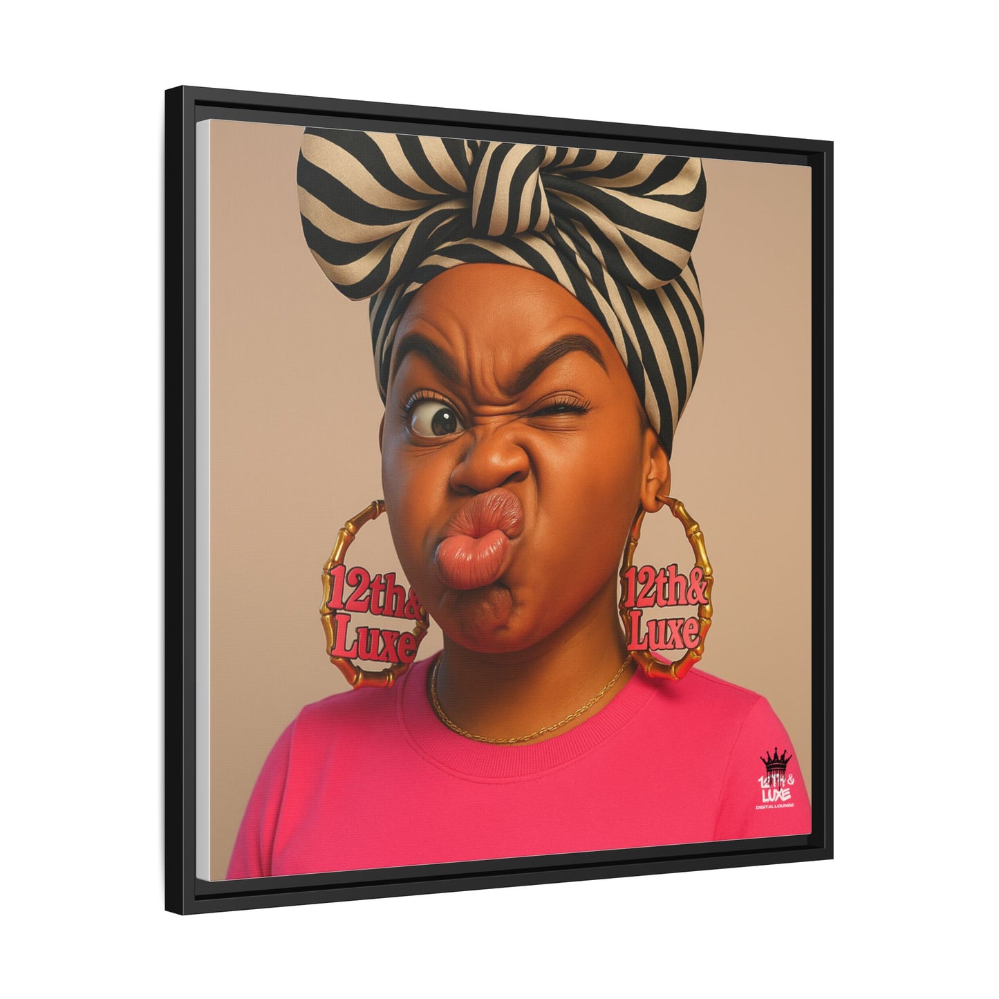 Funky Face Pink - Canvas Art