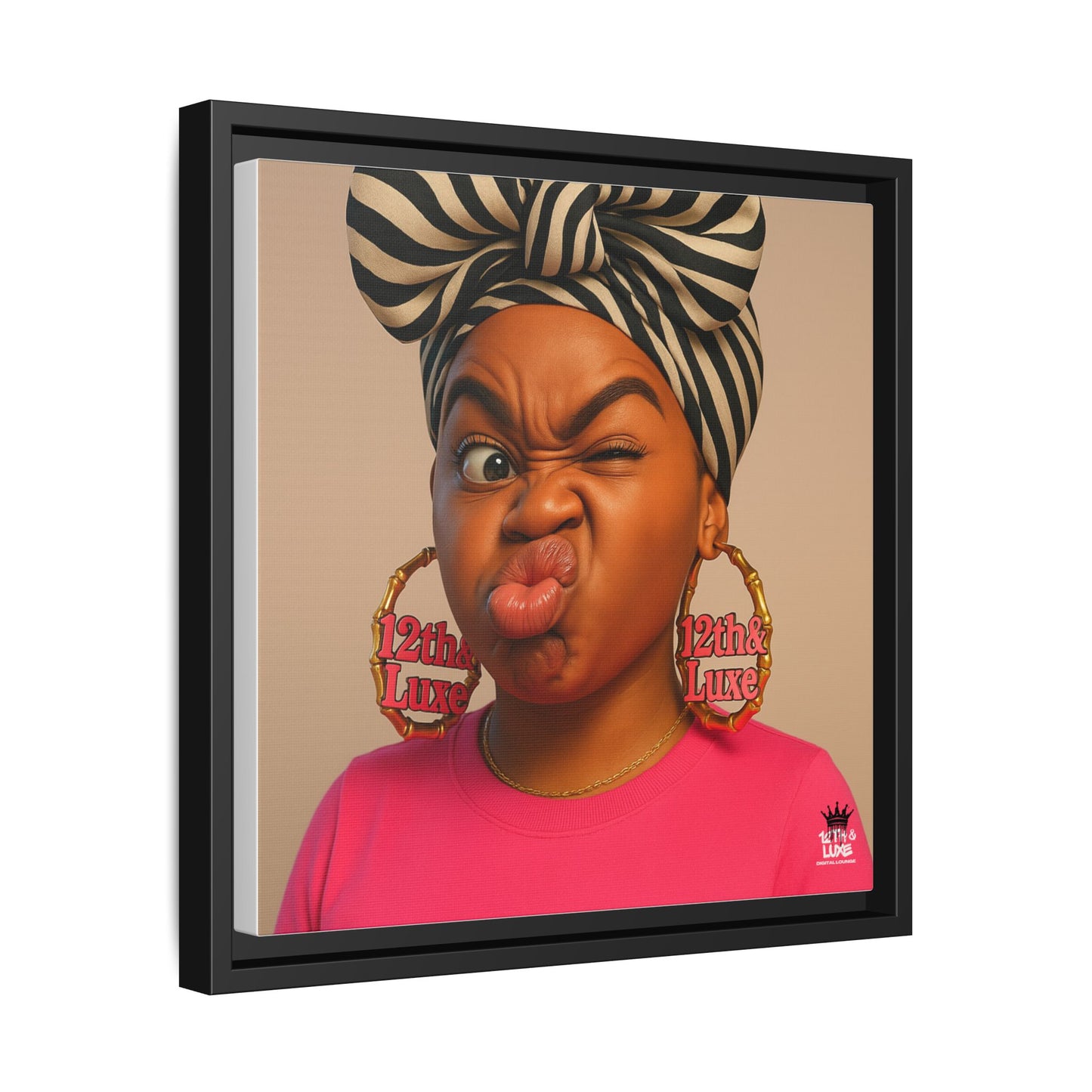 Funky Face Pink - Canvas Art