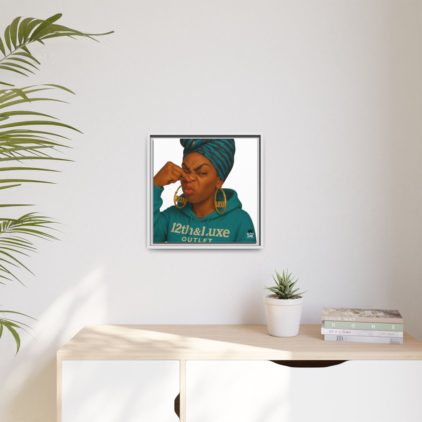 Funky Face Blue- Canvas Art