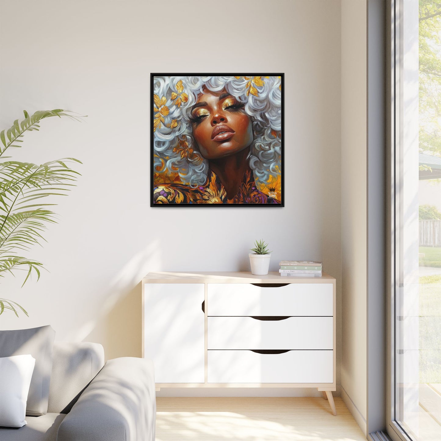 Vibrant Framed Canvas Art - Bold Beauty Portrait