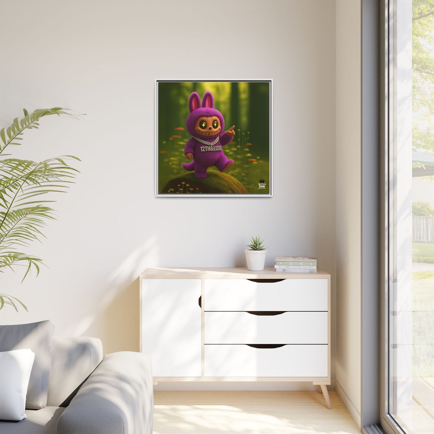 Plush Monster Purple - Canvas Art