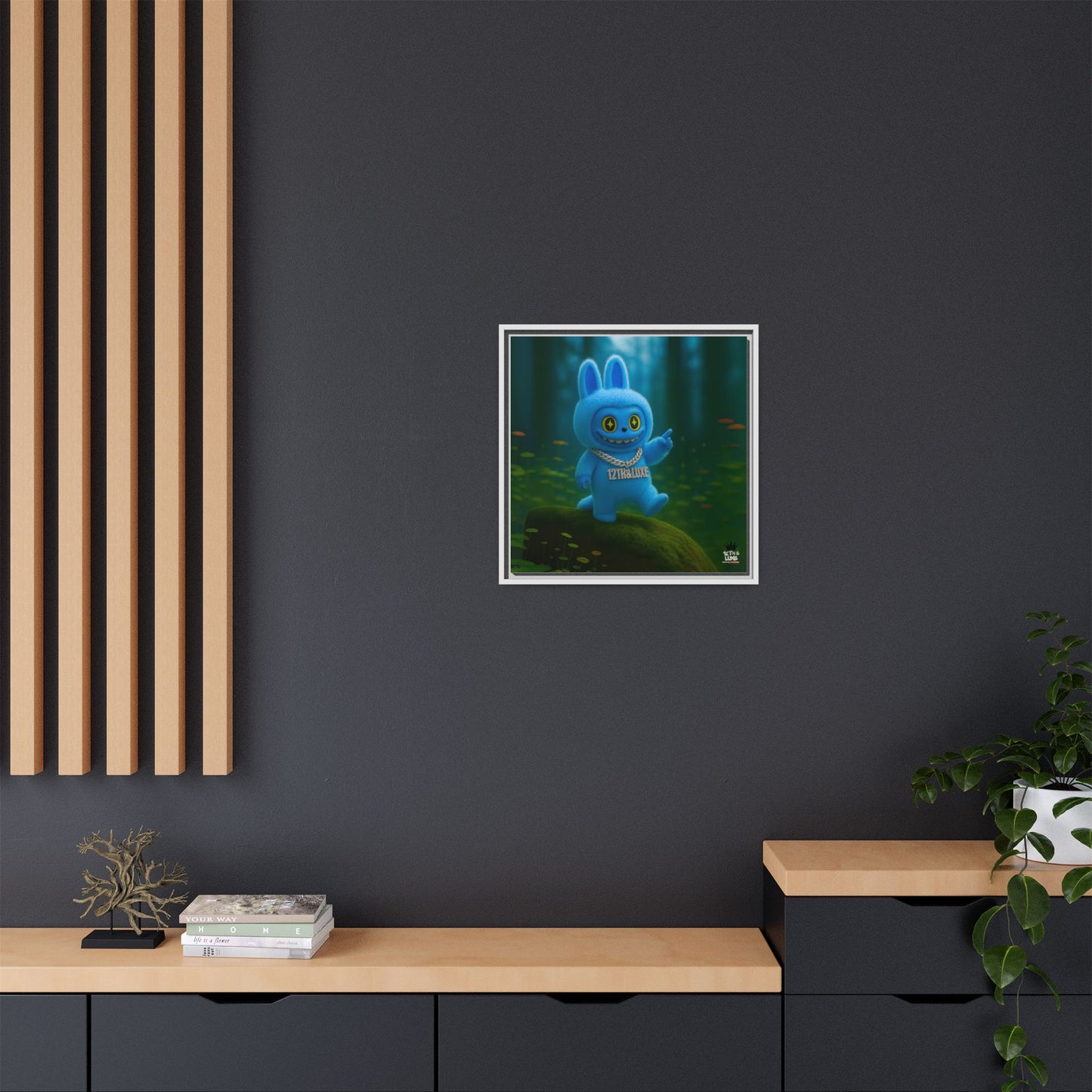Plush Monster Blue - Canvas Art