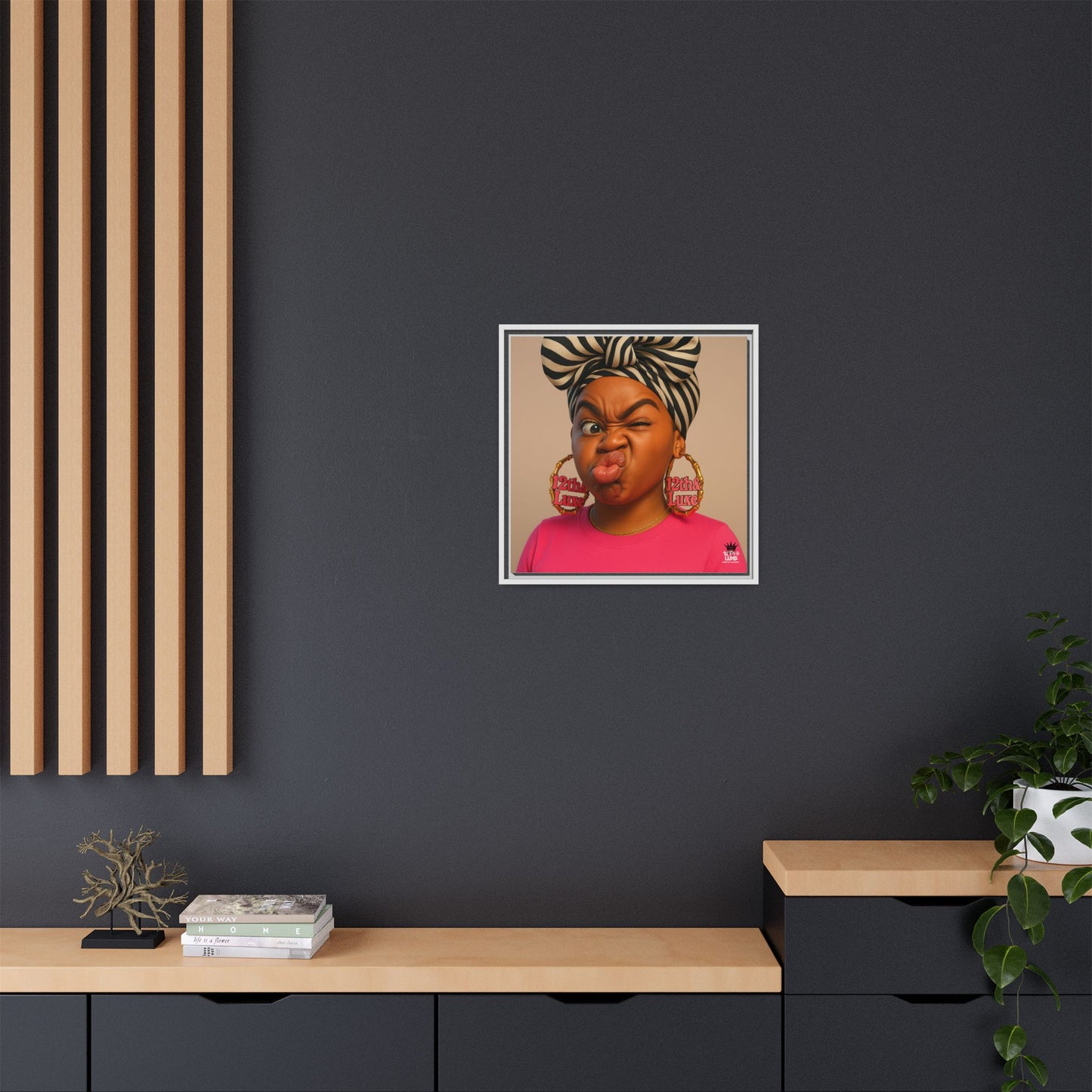 Funky Face Pink - Canvas Art