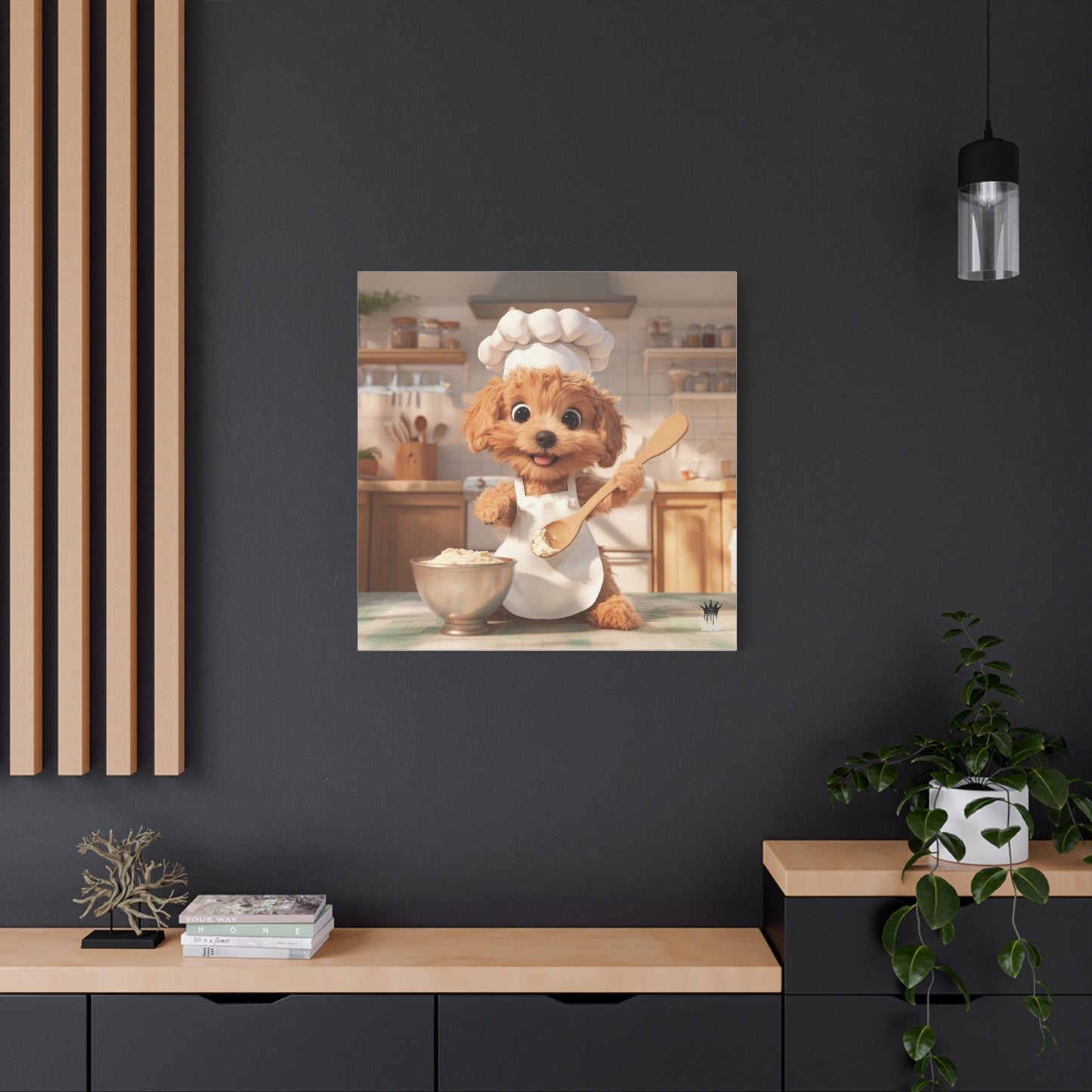 Adorable Chef Puppy Canvas Print - Cute Dog Art for Home Decor