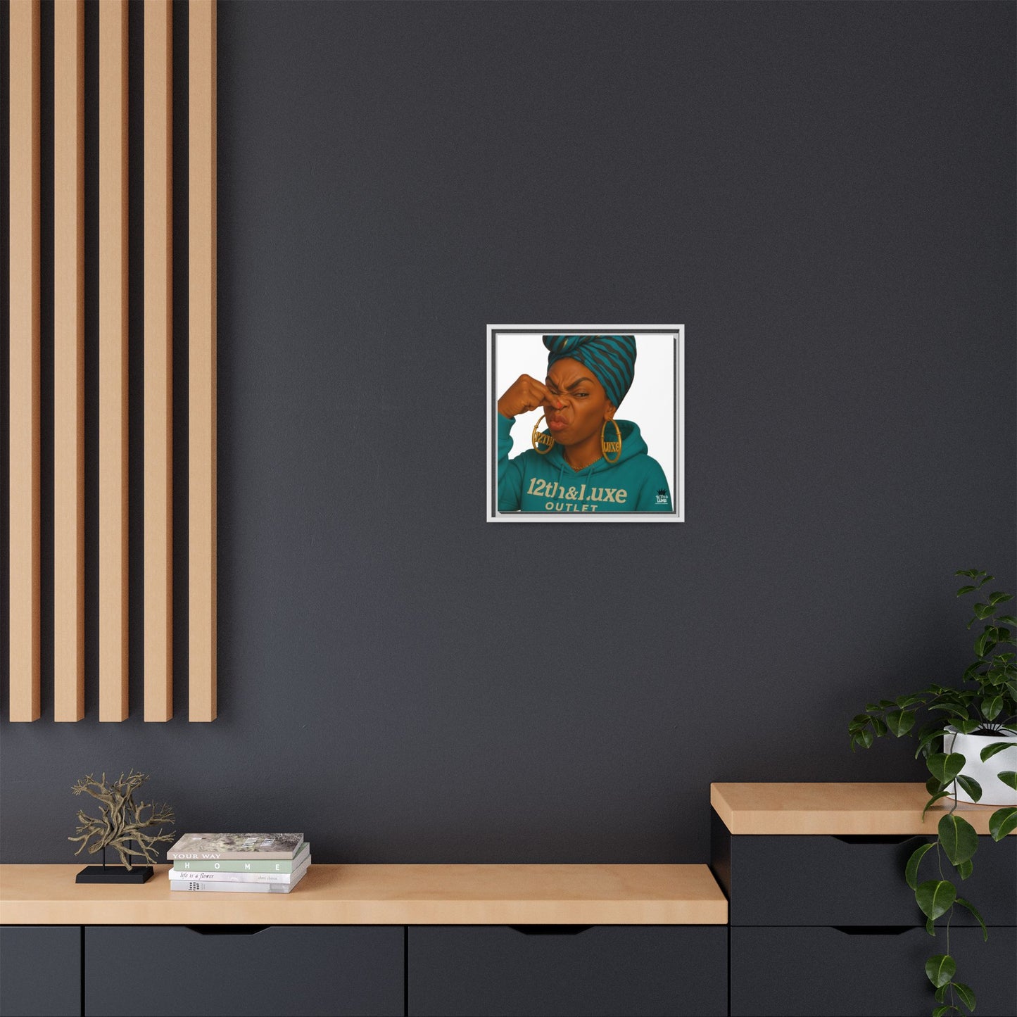 Funky Face Blue- Canvas Art