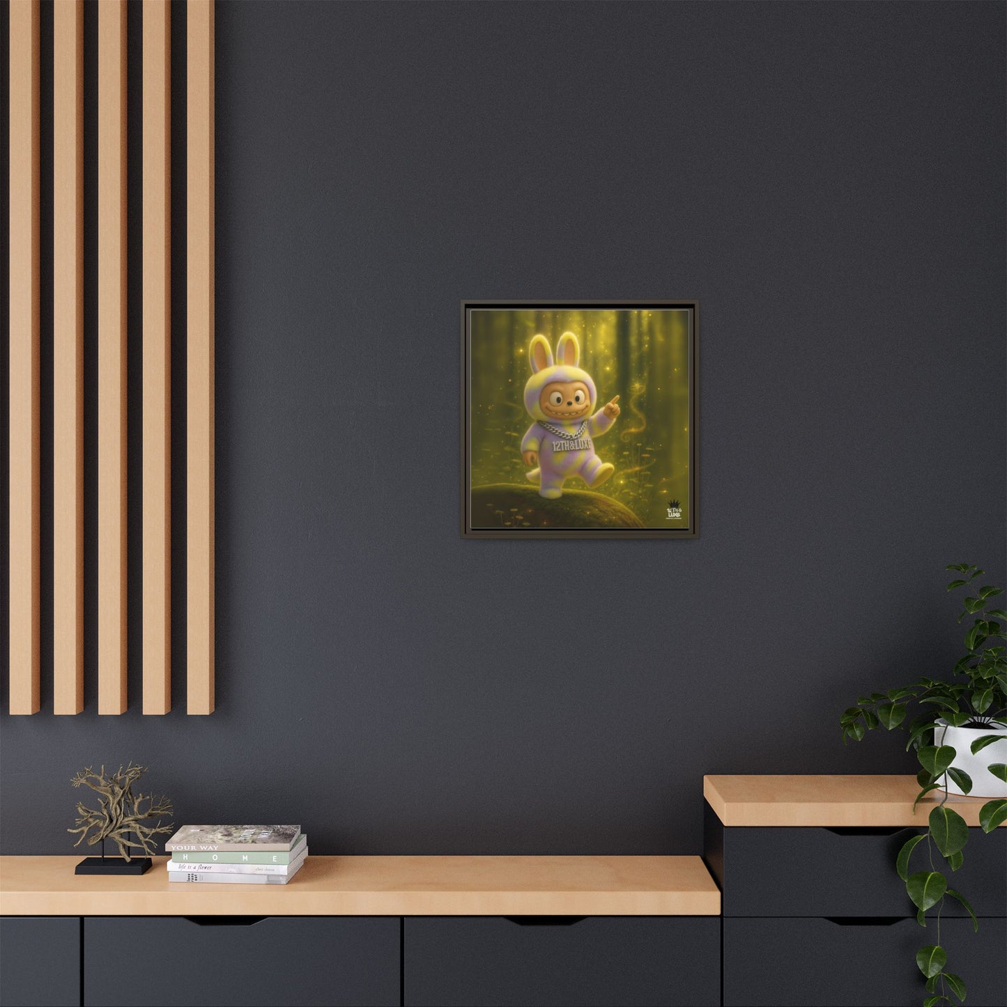 Plush Monster Purple/Yellow - Canvas Art