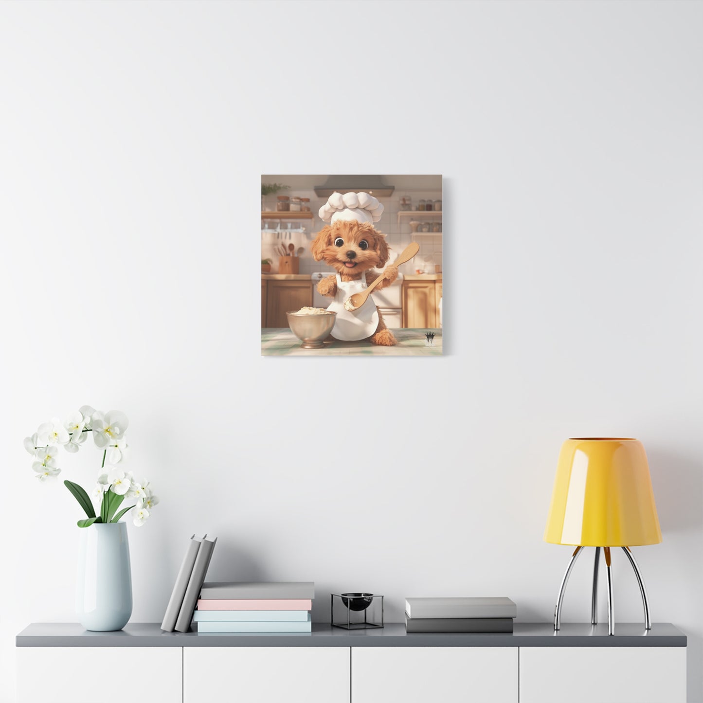 Adorable Chef Puppy Canvas Print - Cute Dog Art for Home Decor