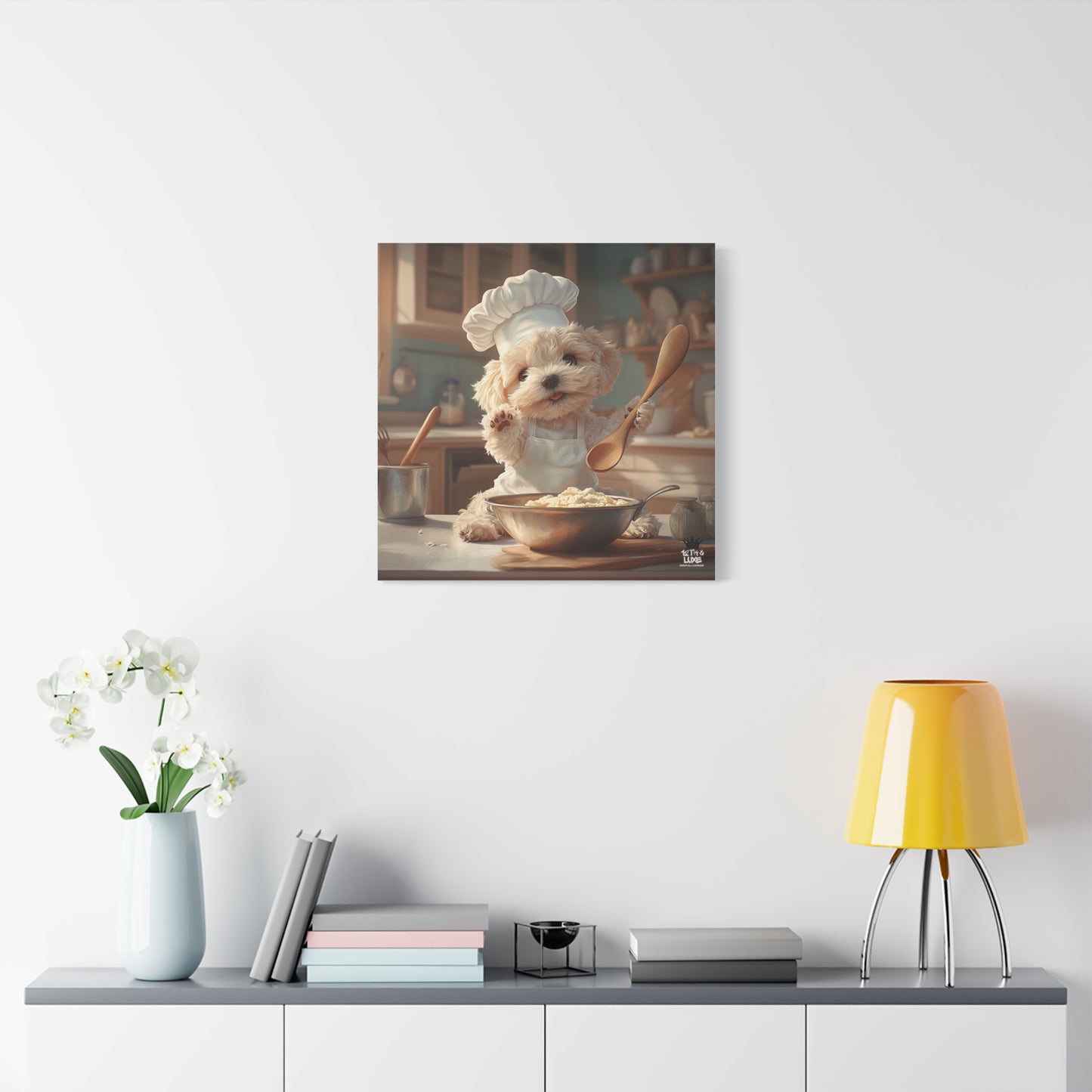 Maltipoo Puppy Chef Canvas Art