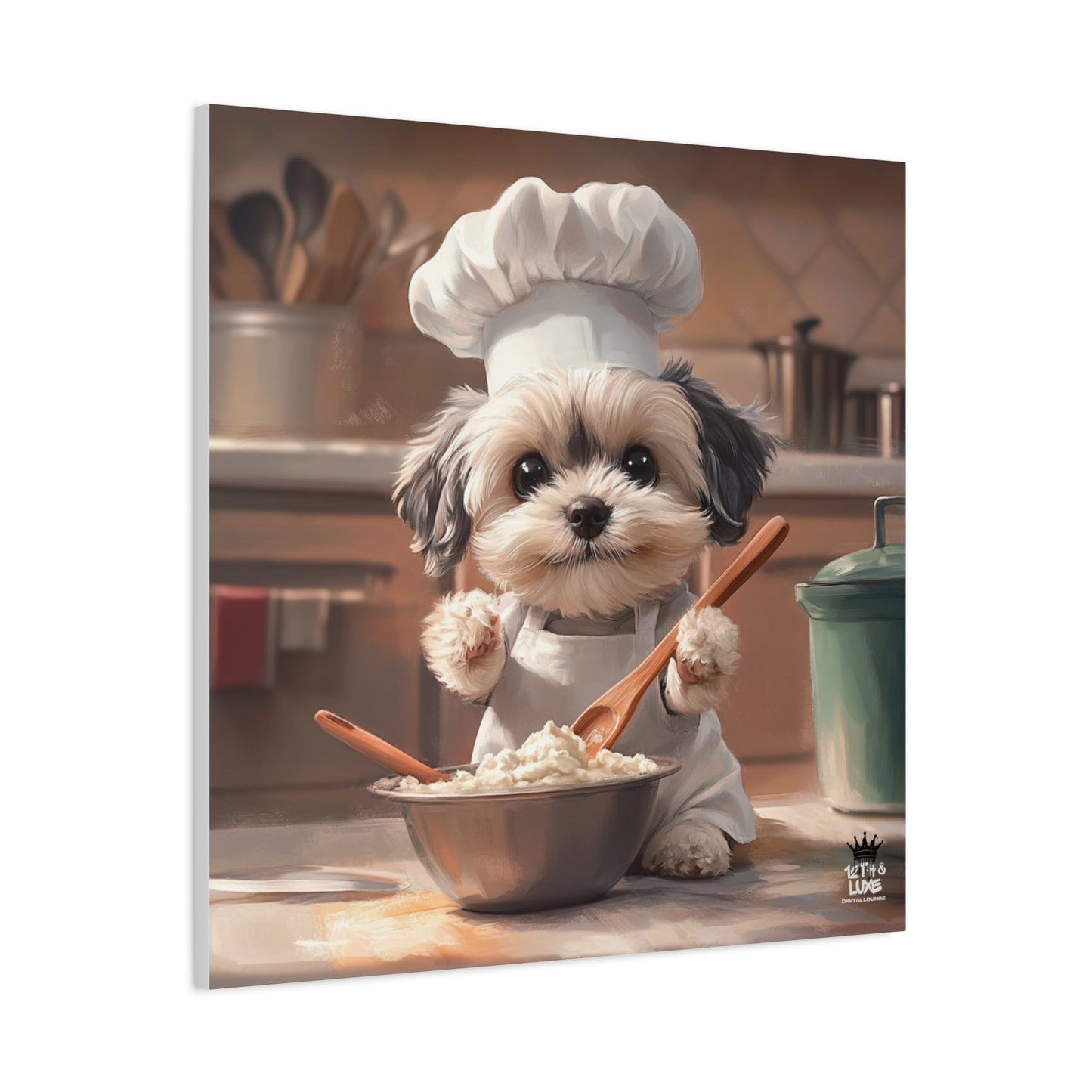 Shih Tzu Puppy Chef Canvas Art