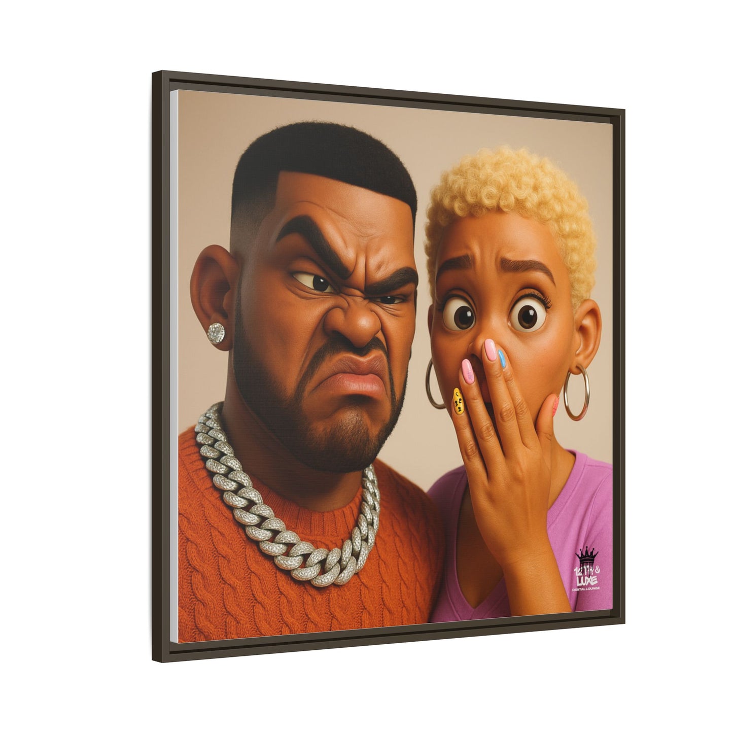 Funky Face Couple - Canvas Art