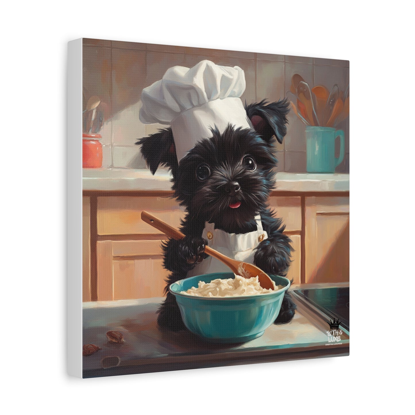 Russian Terrier Puppy Chef Canvas Art