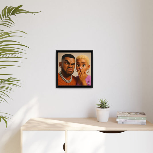Funky Face Couple - Canvas Art