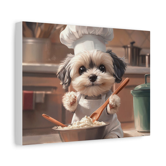 Shih Tzu Puppy Chef Canvas Art