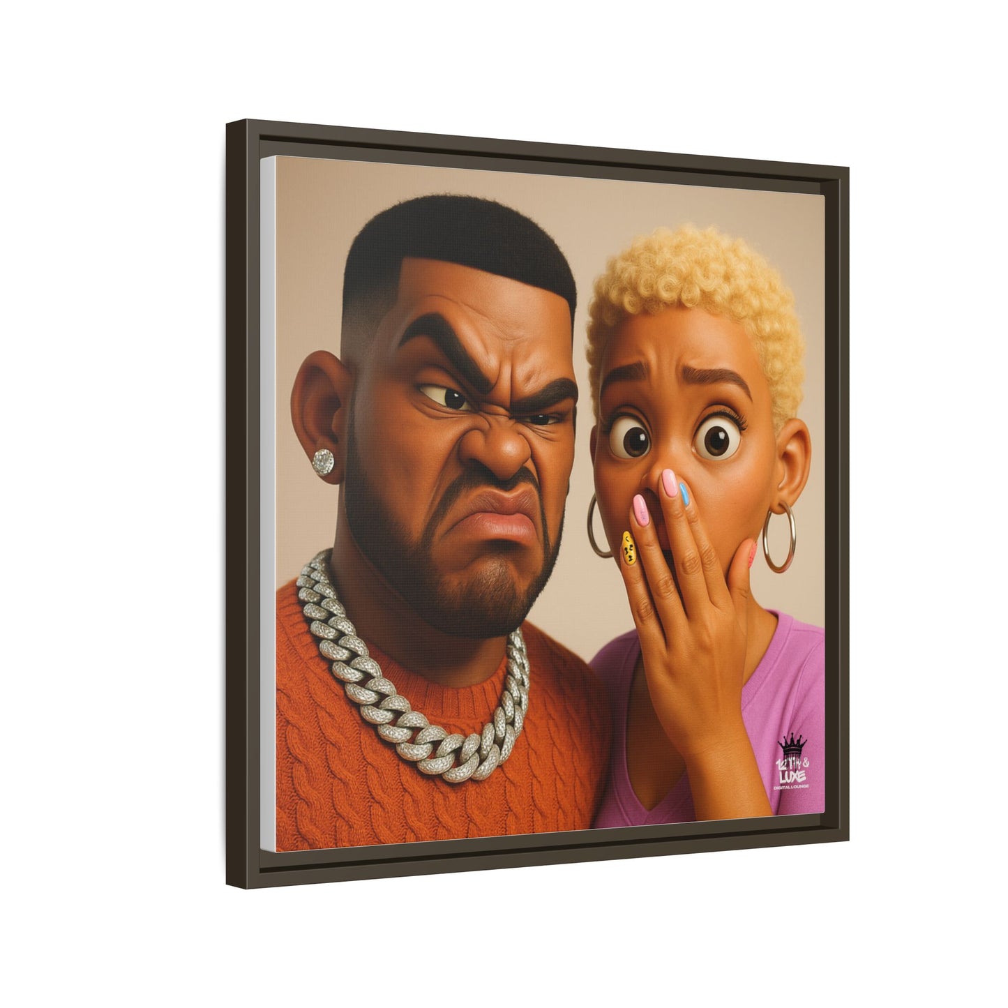 Funky Face Couple - Canvas Art