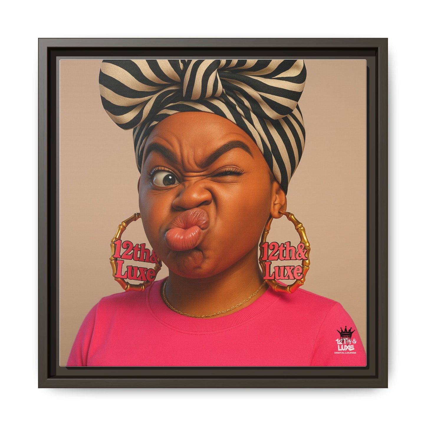 Funky Face Pink - Canvas Art
