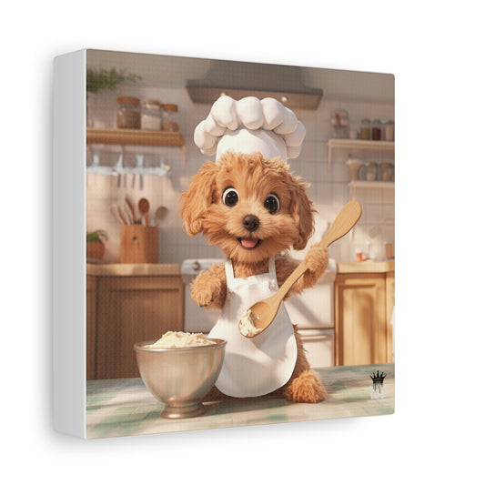 Adorable Chef Puppy Canvas Print - Cute Dog Art for Home Decor