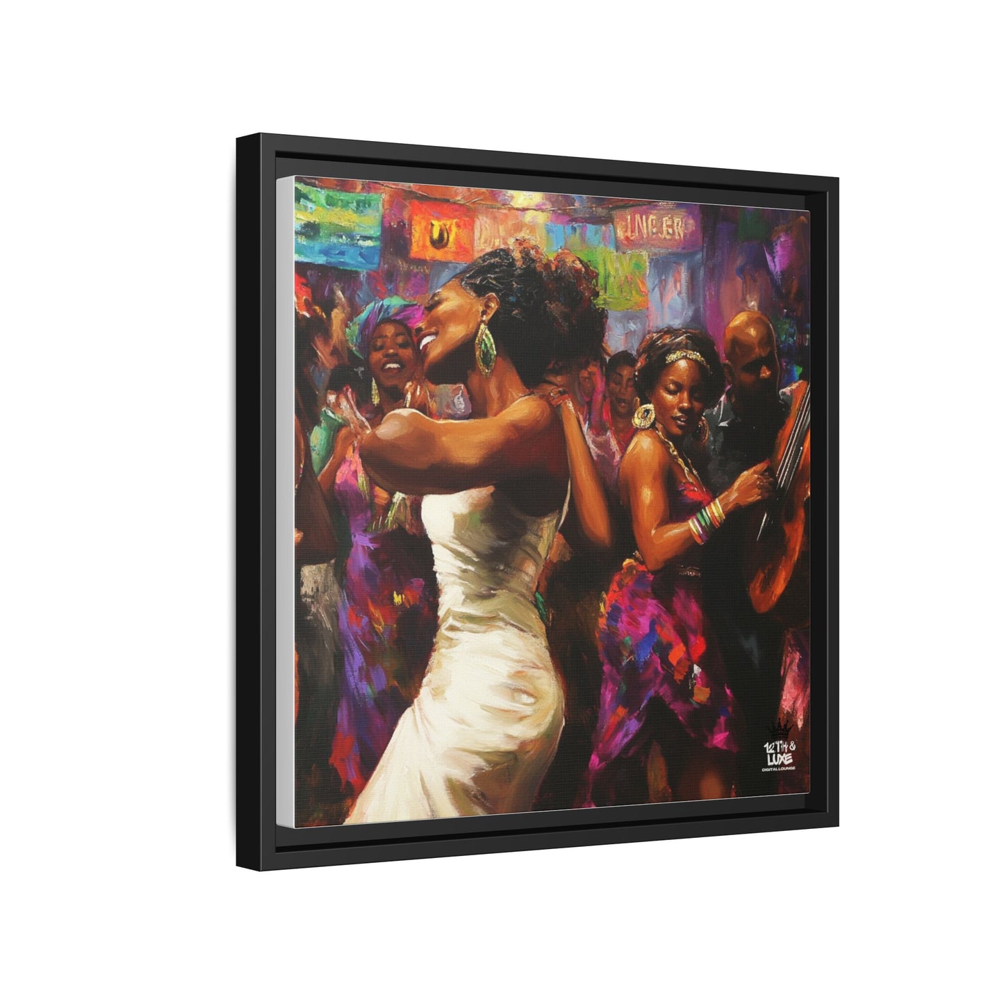 Inspired by the iconic artist Ernie Barnes, "Let's Party" - Canvas Art